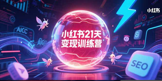 小红书21天变现训练营，AIGC工具高效应用，SEO优化核心技巧-小马哥轻创网